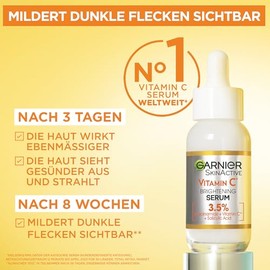 Garnier Vitamin C Glow-Booster: 5 Tuchmasken für den Sofort-Effekt & intensive Feuchtigkeit + Serum zur Verbesserung des Hautbilds - Reduziert Pigmentflecken, verfeinert Poren & sorgt für Strahlkraft!