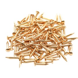 Pocoxll 100 Pcs Tiny Brass Nails, Decorative Wooden Nails for DIY Craft Projects（1.2x8mm）
