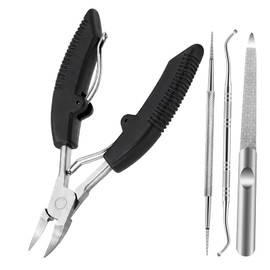 Ingrown Toenail Clippers for Thick Nails, 4-in-1 Professional Podiatrist Toe Nail Clippers Set for Seniors, Heavy Duty Nail Clippers with Ingrown Toenail Lifter & Nail File