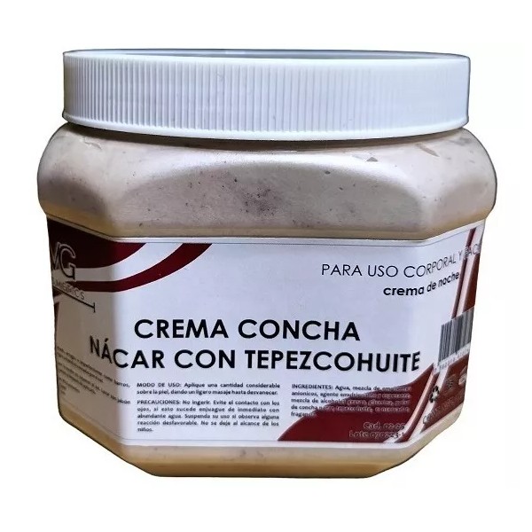 VG COSMETICS Crema Concha Nacar Con Tepezcohuite 1 Kilo Crema