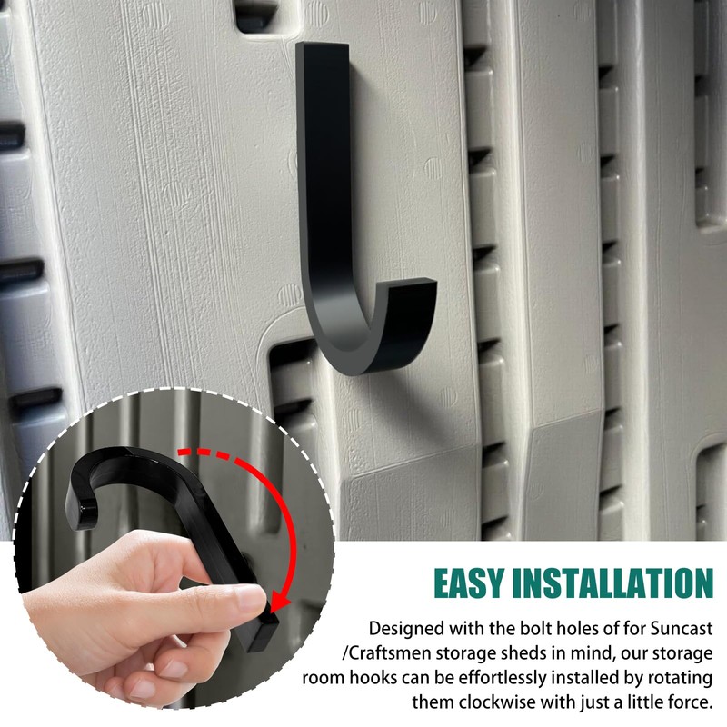 Storage Shed Hooks for Suncast/Craftsmen Resin Storage Shed 2 Pcs