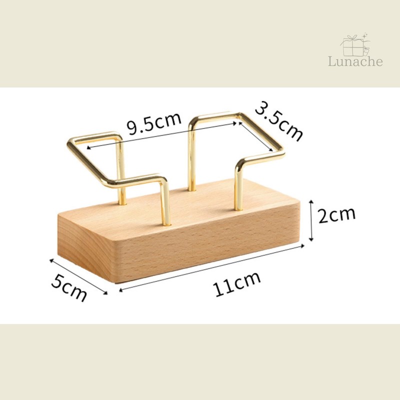 Lunache ショップカードスタンド 名刺スタンド カードホルダー 大理石 木製 受付 サロン 応接室 店舗