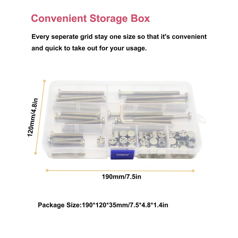 Simmons Crib Parts Hardware Replacement Kit, cSeao 25-Set Hex Socket