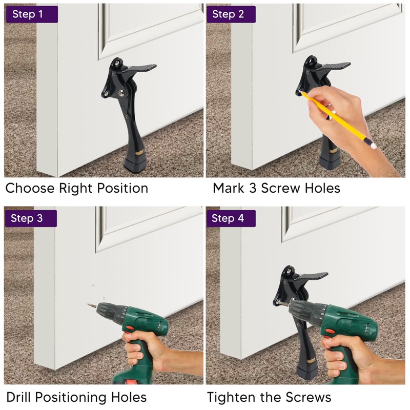 HOME&I Easy Pedal Kick Down Door Stop Stopper Easy Step