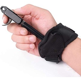 Archery Compound Bow Release Aid Trigger Caliper Shooting Camo/Black Design - Adjustable Black Wrist Strap (Pack of 1)
