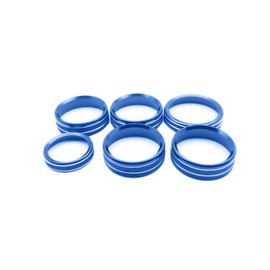 AuTK Premium Blue Aluminum Knob Covers Trim Set for 2015-2019 Ford F150 XLT - 6PCs AC/4WD/Trailer/VOL Switch Button Covers + Rings | Interior Upgrade Accessories (Excludes 2021-2022 Models) - Blue