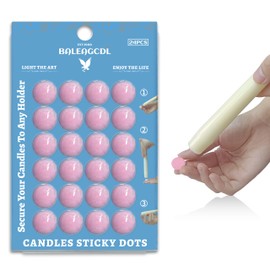 Candle Sticky Dots-Pink Candle Accessories-Wax Dots Candle Adapter-Candle Adhesive (Set of 24 Dots)
