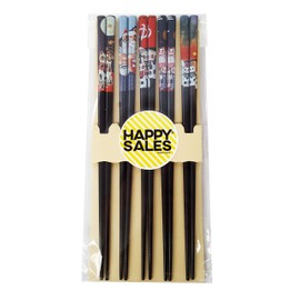 Happy Sales Fortune Cat Maneki Neko Black #7162 Wood Chopsticks