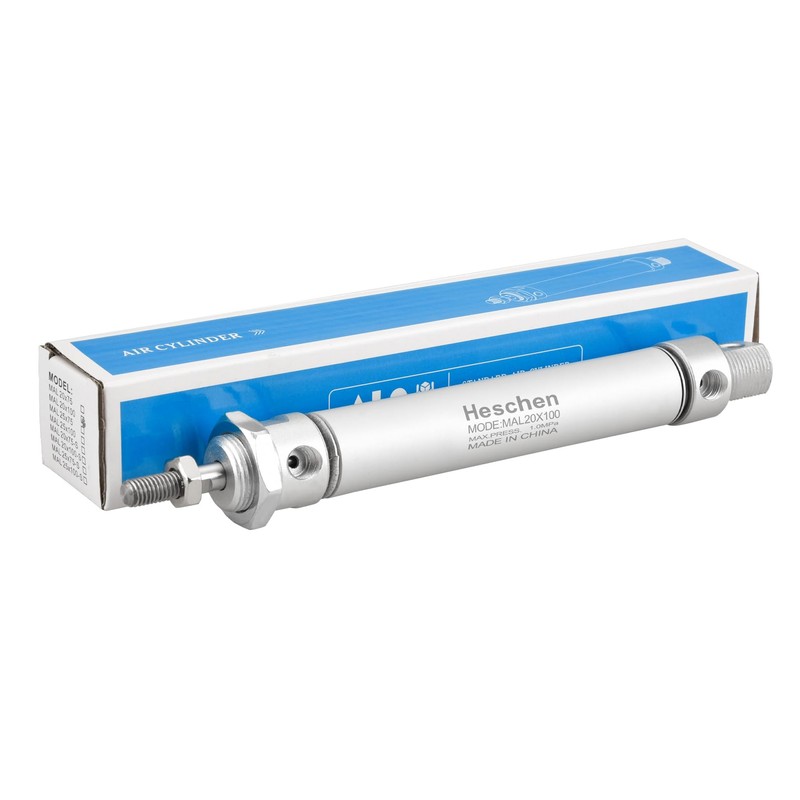 Heschen Pneumatic Slim Air Cylinder, MAL 20-100, PT1/8" Port, 20mm