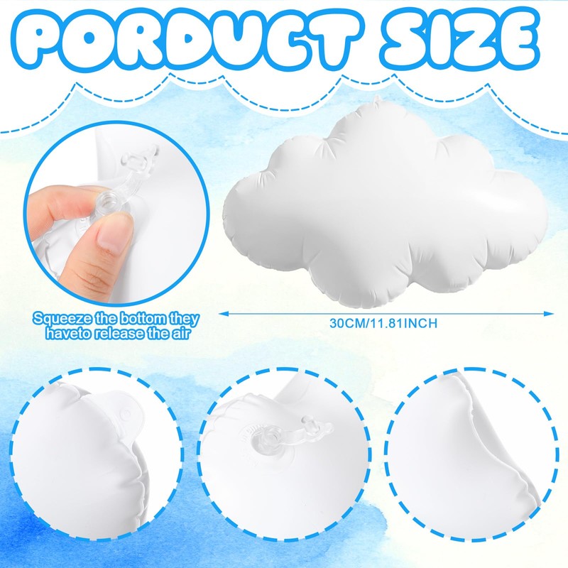 12 Pcs 3D Cloud Balloons Cloud Hanging Decor for Classroom