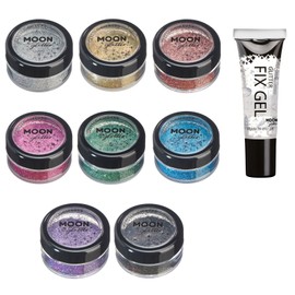 Holographic Glitter Shaker of Moon Glitter – 100% Kosmetischer for Face, Body, Hair, Nails and Lips – 5GR – 8 Color Set
