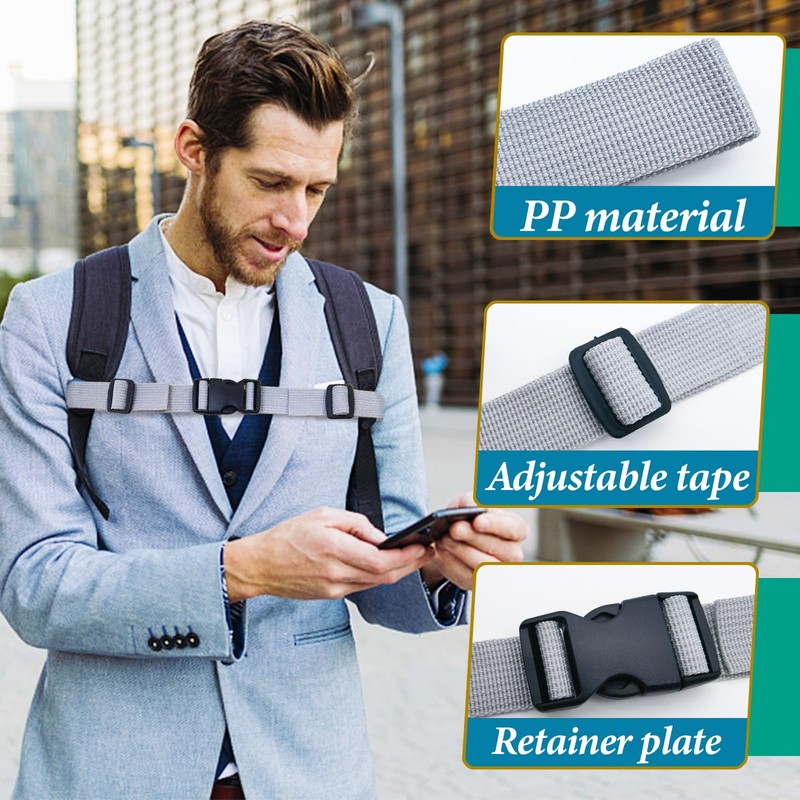 FuninCrea 2 Pair Adjustable Backpack Chest Strap, 2.5cm Backpack Pack