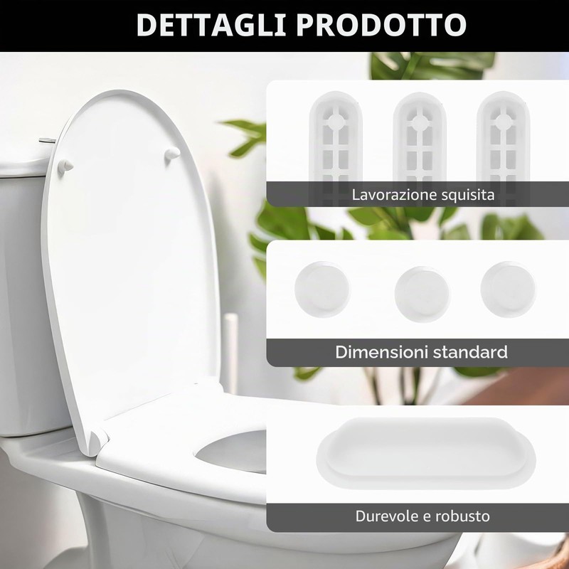 12 Pezzi Ammortizzatori WC, Paraurti per Coperchio Water, Cuscinetti Antirumore