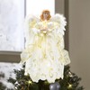 12" Lighted White Angel Christmas Tree Topper with Feather Wings