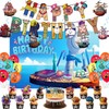 Hot-blooded Anime Theme Birthday Decorations,Party Supplies,includes banners, balloons, dinner plates,