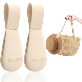 Fikoksol Magnetic Hat Clip for Travel on Bag, 2Pcs Light Khaki Silicone Hat Clip Magnet Hat Holder Hat Hook for Bag Tote Luggage, Beach Straw Hat Carry Clip, Vacation Traveling Essentials Accessory