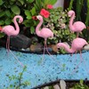 XUTONG 4 Pcs Bright Pink Flamingo Garden Ornament Statue,Pink Flamingo