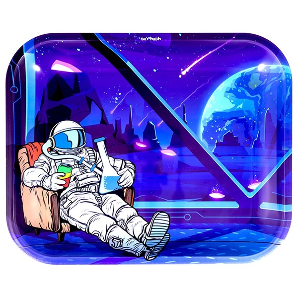 Metal Rolling Tray by SKYHIGH - Large - Astronaut - 13 x 11