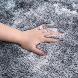 GlowSol Round Rugs 4 Feet Modern Fluffy Area Rug, Shaggy Rugs for Bedroom Living Room Ultra Soft Shag Fur Carpets for Kids Girls Nursery Plush Fuzzy Rug Cute Home Decor Rug,Dark Grey