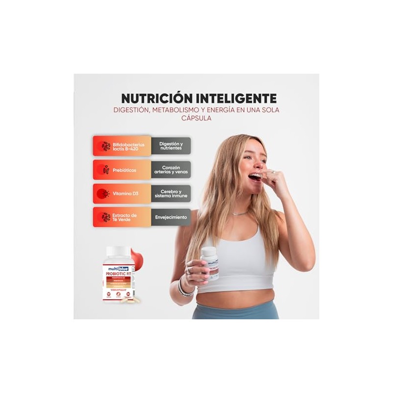 Probiotic Fit 30 Capsulas Avanzada Fórmula de Probióticos y Prebióticos