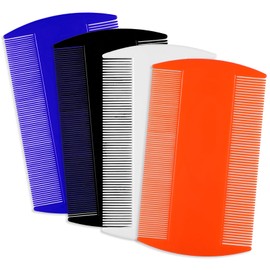 4 Pcs Lice Combs Double Sided Fine Tooth Comb Lice Comb For Dandruff Removal Thick Hair Tooth Head Nit Hair Combs For Adults Kids And Pet's Remove Head Lice Nits Fleas(4 Colors) (Dark color)