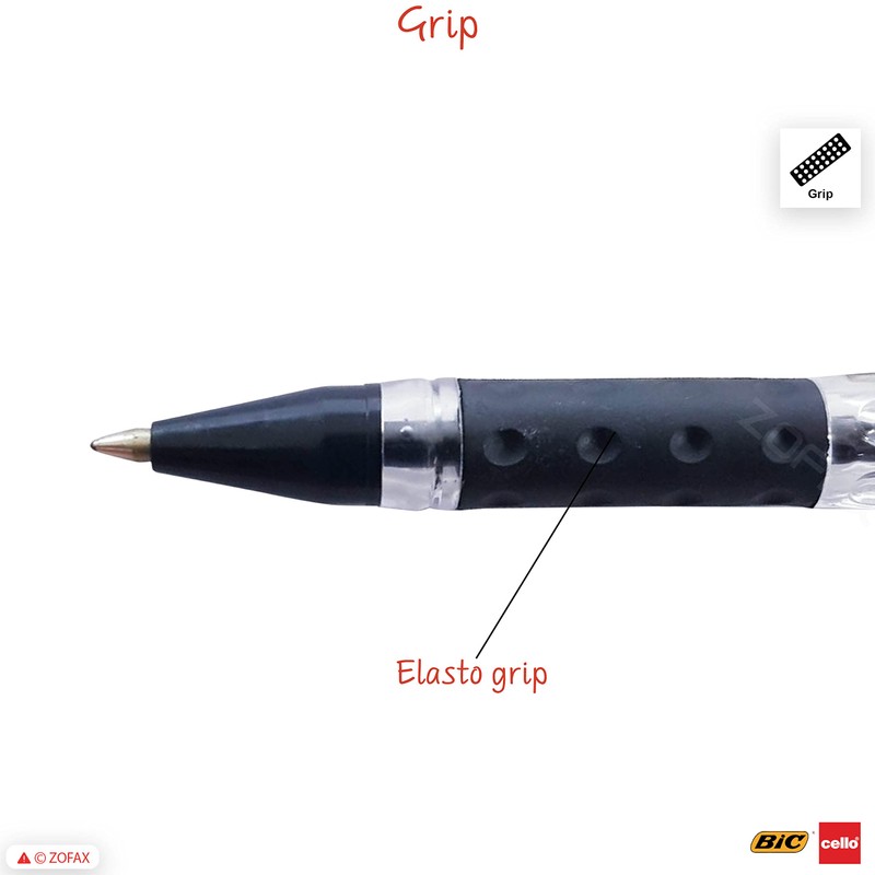 BLACK Ballpoint Pens, Gripper, BLACK, 0.5mm Fine Point, Pack of