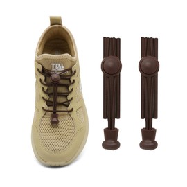 UGY Elastic No Tie Shoe Laces - Coffee | Strong Lock, Speed Shoestrings, Running Laces for Kids & Adults