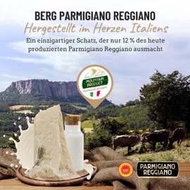 GUSTOEMILIA Parmigiano DOP 24 Months Matured, Mountain Parmesan, 500 g Pack, Lactose Free, Italian Parmigiano, GMO Free, Vacuum Packed