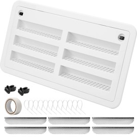 RVGUARD RV Refrigerator Lower/Upper Mount Vent 20-3/4"W x 10-3/4"H, RV Refrigerator Vent Cover Replacement White with Screen for Camper Trailer