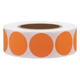 HYBSK Hylabelest Farbkodierungspunkte, 25 mm, rund, Orange, Klebeetiketten, 1.000 Stück pro Rolle (Orange)
