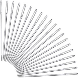 BITEFU 40 Pieces Embroidery Needles Darning Needle with Large Eye High Quality Blunt Needle Sewing Needles Set with Lace and Transparent Bottle for Crafts Leather Project