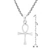 Egyptian Hieroglyph Ankh 925 Sterling Silver Pendant Necklace, Sterling Silver