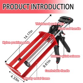 Dual Cartridge Epoxy Gun for 450mL, 600 mL, 650 mL 1:1 & 2:1 Ratio Manual Adhesive Applicator for 2-Part Epoxy, Dual Component Glue, Panel Bonding, Structural Repairs, Fillers, and Plastic Repair