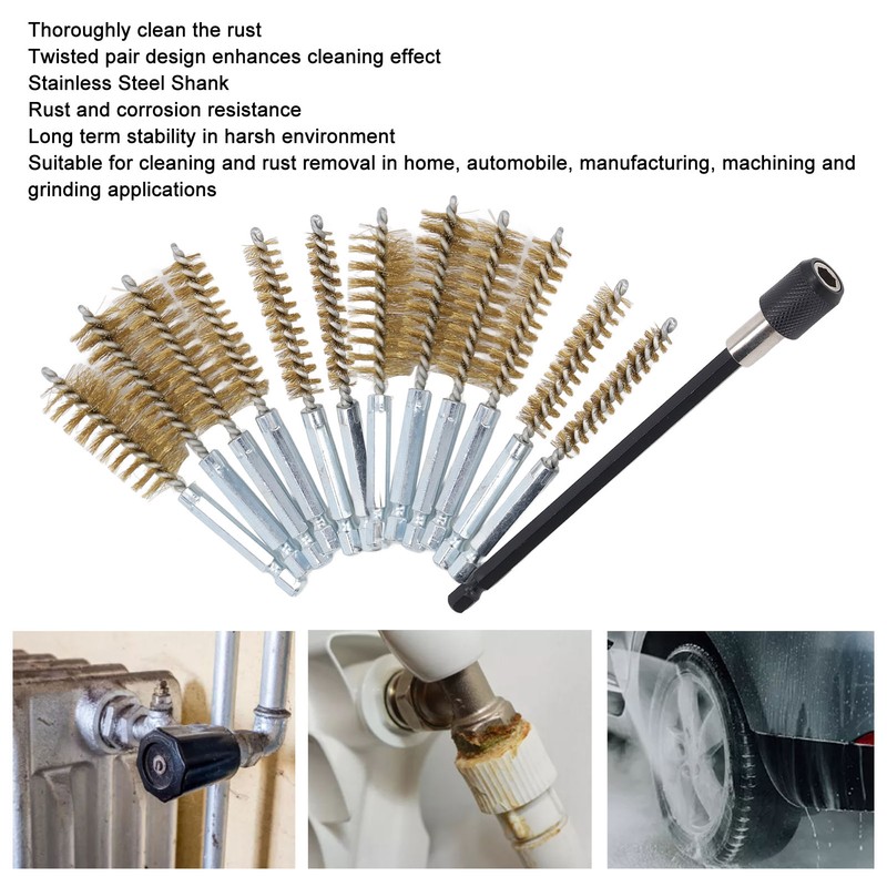 13 Pcs Bore Brush Set 8mm 10mm 12mm 15mm 17mm