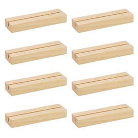 DAIBN 8 Pcs Wood Place Card Holders Natural Wooden Table Number Holder Stands Wood Place Card Holders Picture Holder Acrylic Sign Holdersr For Ceremony Birthday Party Home Decoration