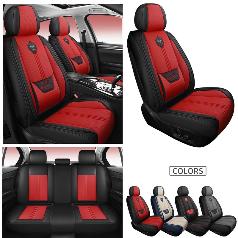 LINGVIDO Leather Car Seat Covers, Breathable Automotive Cover Cushion Accessories