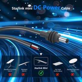 GINTOOYUN DC5521 Starlink Mini Power Pigtails Kabel 16.4FT / 5m Starlink Verlängerungskabel Wasserdichter Fass Jack für Starlink Mini(5m)