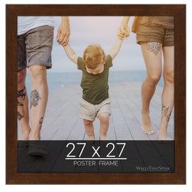 wallsthatspeak 27x27 Mocha Walnut Picture Frame for Puzzles Posters Photos or Artwork