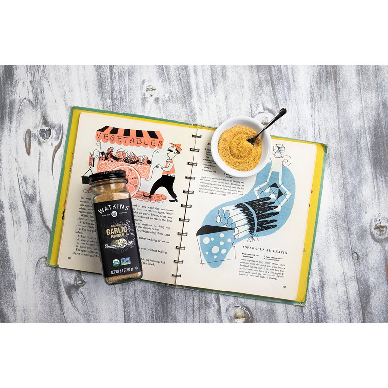 Watkins Gourmet Organic Spice Jar, Garlic Powder, 3.1 Ounce