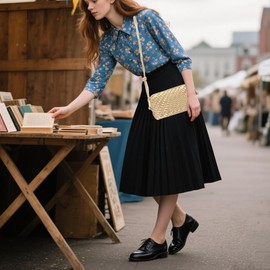 Woven Crossbody Bag for Women,Small Handbag Cute Purse Vegan Leather Handmade Shoulderbag,Lightweight Tote Bag with Strap, Gold, Small, Handmade Basket Weave Crossbody Bag,purse,clutch,shoulder Bag