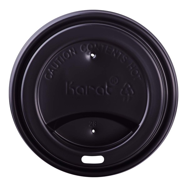 Karat C-KDL516B-PP 10-24 oz. Sipper Dome Lid - Black (Case of 1000)