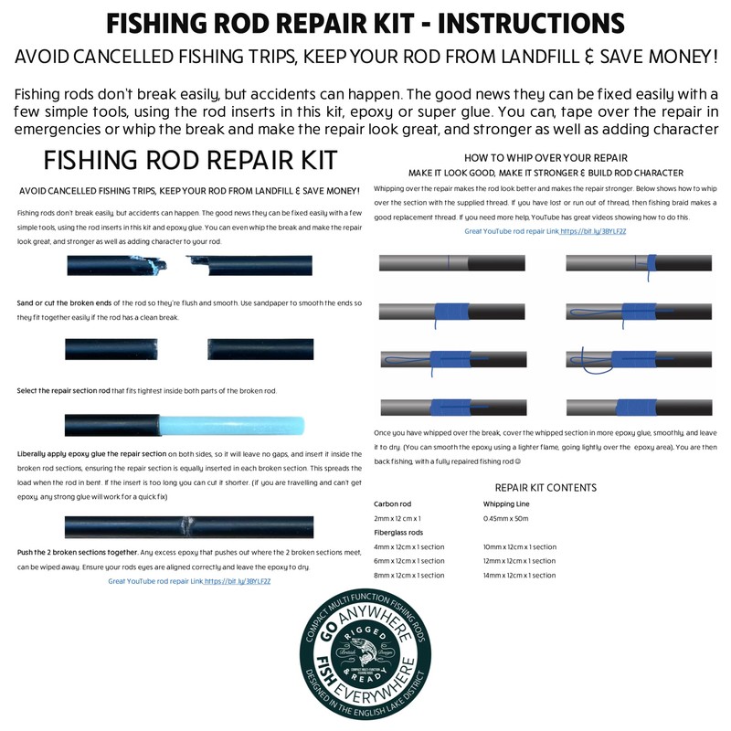 Fishing Rod Repair Kit,Fishing Rod Guides Spinning Rod Guides 7x12cm