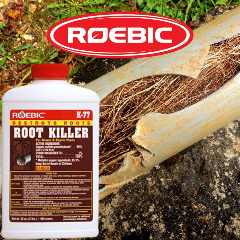 Roebic K-77 Root Killer: Clears Pipes, Stops New Growth, Works