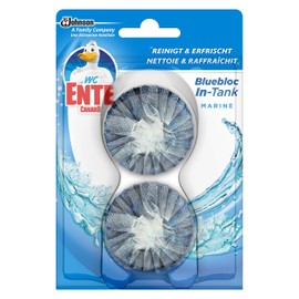 WC-Ente® Blue Bloc Intank Toilet Tabs for Water Boxes, Marine Fragrance, Pack of 2 (2 x 50 g)