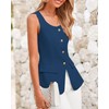 BTFBM Womens Sleeveless Suit Vests Dressy Casual Square Neck Business