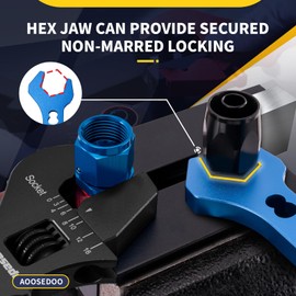 AOOSEDOO Adjustable AN Fittings Wrench For 3AN-16AN Hose Fitting Spanner Lightweight Aluminum Flat-ended Black With a 6AN-AN8 Double Hose End Fitting Wrench Blue