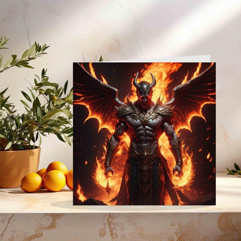 Satanic Greeting Card - Satan Devil 666 Lucifer birthday card