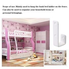 BQLZR 7 Shape Heavy Duty Bunk Bed Ladder Hooks for Home Pack of 4 White