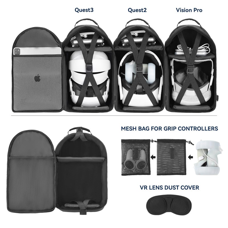Carrying Case for Quest 3/ Quest 2/Vision Pro. Waterproof Travel