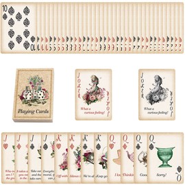 Treasure Cove Alice Playing Cards Poker for Tea Party Game Supply Themed Party Photo Props Decoration
